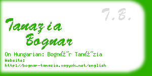 tanazia bognar business card